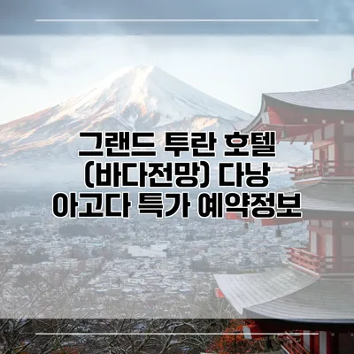 그랜드 투란 호텔 (바다전망) 다낭 아고다 특가 예약정보