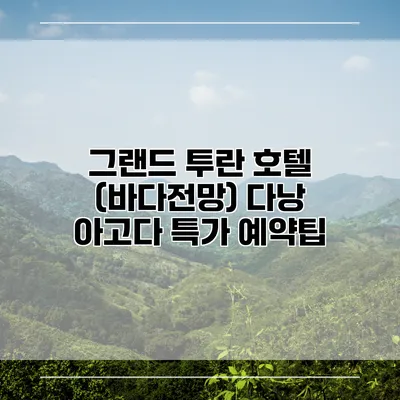 그랜드 투란 호텔 (바다전망) 다낭 아고다 특가 예약팁