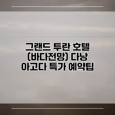 그랜드 투란 호텔 (바다전망) 다낭 아고다 특가 예약팁