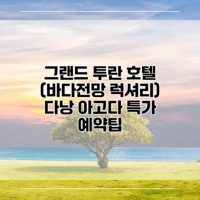 그랜드 투란 호텔 (바다전망 럭셔리) 다낭 아고다 특가 예약팁