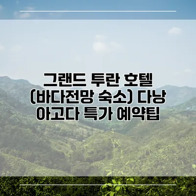 그랜드 투란 호텔 (바다전망 숙소) 다낭 아고다 특가 예약팁