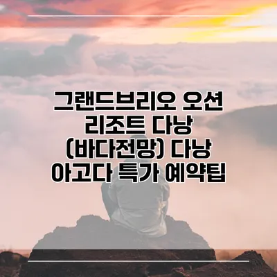 그랜드브리오 오션 리조트 다낭 (바다전망) 다낭 아고다 특가 예약팁