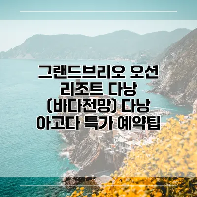 그랜드브리오 오션 리조트 다낭 (바다전망) 다낭 아고다 특가 예약팁
