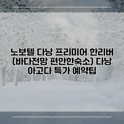 노보텔 다낭 프리미어 한리버 (바다전망 편안한숙소) 다낭 아고다 특가 예약팁