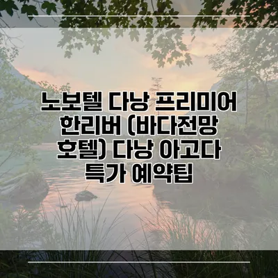 노보텔 다낭 프리미어 한리버 (바다전망 호텔) 다낭 아고다 특가 예약팁