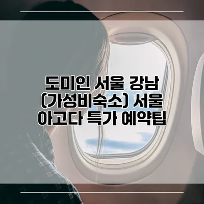 도미인 서울 강남 (가성비숙소) 서울 아고다 특가 예약팁
