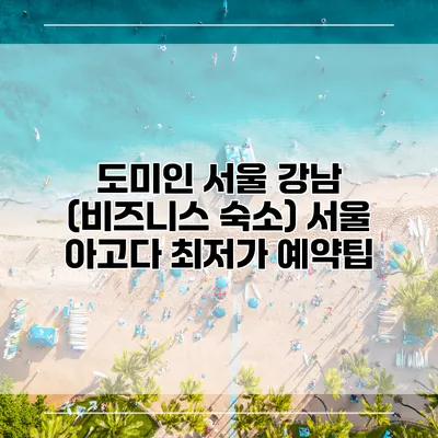 도미인 서울 강남 (비즈니스 숙소) 서울 아고다 최저가 예약팁