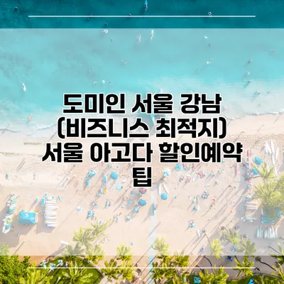 도미인 서울 강남 (비즈니스 최적지) 서울 아고다 할인예약 팁