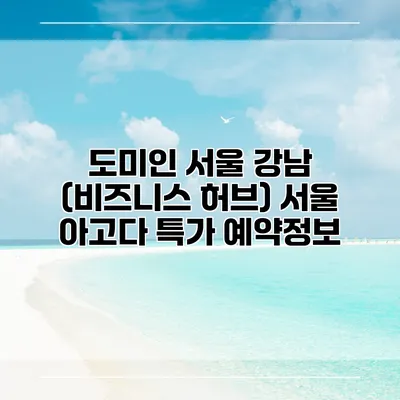 도미인 서울 강남 (비즈니스 허브) 서울 아고다 특가 예약정보