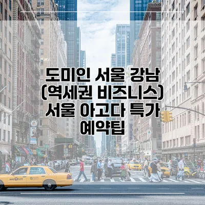 도미인 서울 강남 (역세권 비즈니스) 서울 아고다 특가 예약팁