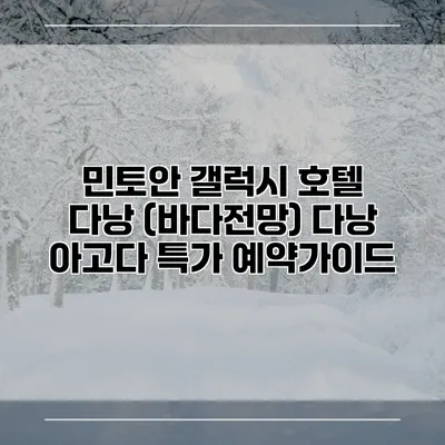 민토안 갤럭시 호텔 다낭 (바다전망) 다낭 아고다 특가 예약가이드