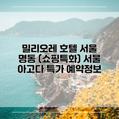 밀리오레 호텔 서울 명동 (쇼핑특화) 서울 아고다 특가 예약정보