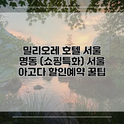 밀리오레 호텔 서울 명동 (쇼핑특화) 서울 아고다 할인예약 꿀팁