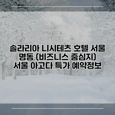 솔라리아 니시테츠 호텔 서울 명동 (비즈니스 중심지) 서울 아고다 특가 예약정보