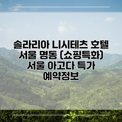 솔라리아 니시테츠 호텔 서울 명동 (쇼핑특화) 서울 아고다 특가 예약정보