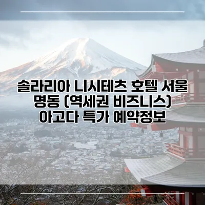 솔라리아 니시테츠 호텔 서울 명동 (역세권 비즈니스) 아고다 특가 예약정보