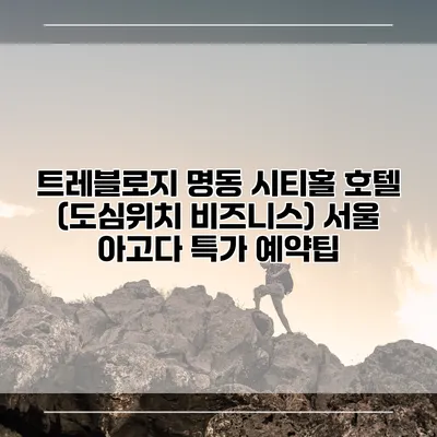 트레블로지 명동 시티홀 호텔 (도심위치 비즈니스) 서울 아고다 특가 예약팁