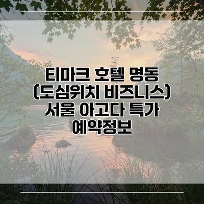 티마크 호텔 명동 (도심위치 비즈니스) 서울 아고다 특가 예약정보