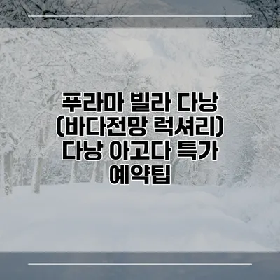 푸라마 빌라 다낭 (바다전망 럭셔리) 다낭 아고다 특가 예약팁