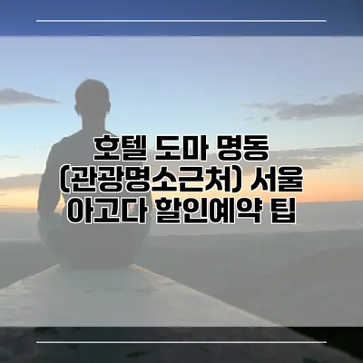 호텔 도마 명동 (관광명소근처) 서울 아고다 할인예약 팁