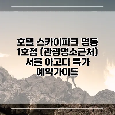 호텔 스카이파크 명동 1호점 (관광명소근처) 서울 아고다 특가 예약가이드