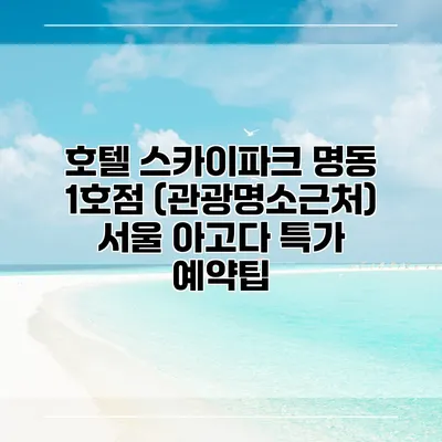호텔 스카이파크 명동 1호점 (관광명소근처) 서울 아고다 특가 예약팁