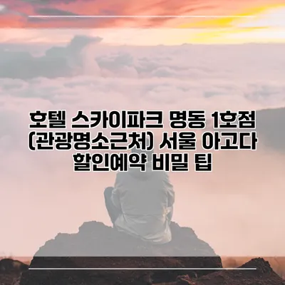 호텔 스카이파크 명동 1호점 (관광명소근처) 서울 아고다 할인예약 비밀 팁