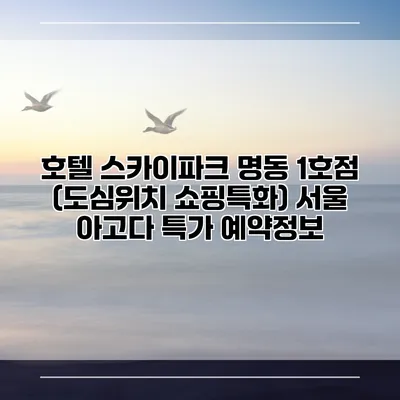 호텔 스카이파크 명동 1호점 (도심위치 쇼핑특화) 서울 아고다 특가 예약정보