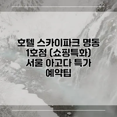 호텔 스카이파크 명동 1호점 (쇼핑특화) 서울 아고다 특가 예약팁