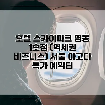 호텔 스카이파크 명동 1호점 (역세권 비즈니스) 서울 아고다 특가 예약팁