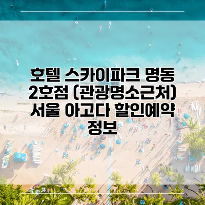 호텔 스카이파크 명동 2호점 (관광명소근처) 서울 아고다 할인예약 정보