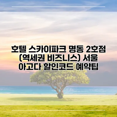 호텔 스카이파크 명동 2호점 (역세권 비즈니스) 서울 아고다 할인코드 예약팁
