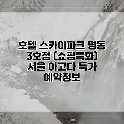 호텔 스카이파크 명동 3호점 (쇼핑특화) 서울 아고다 특가 예약정보