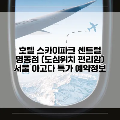 호텔 스카이파크 센트럴 명동점 (도심위치 편리함) 서울 아고다 특가 예약정보